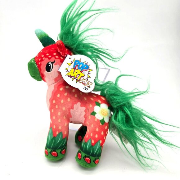 Pop Art Berrylicious Unicorn Plush Toy 6" Stuffed Animal Red Green NWT jj3725 - Picture 1 of 8